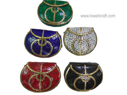 FANCY MOSAIC METAL CLUTCH BAG