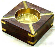 SQUARE SHAPE WOODEN ASHTRAY HOUSE CAR CIGRATTE GIFT