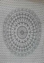 FLORAL HIPPIE ELEPHANT MANDALA TAPESTRY