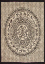 FLORAL HIPPIE ELEPHANT MANDALA TAPESTRY