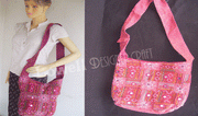 MIRROR EMBROIDERY SHOULDER BAG