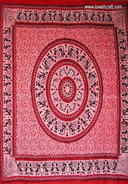FLORAL HIPPIE ELEPHANT MANDALA TAPESTRY