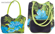 FLOWER PRINT CANVAS LADIES BAG