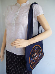 Denim fabric Embroidery Bag