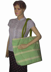 Stripe Design Canvas Beach Tote Bag