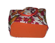 Flower Print Canvas Beach Bag