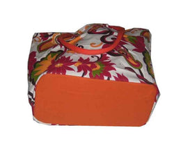Flower Print Canvas Beach Bag