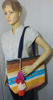 Multicolor Cotton Handloom Durries Bag