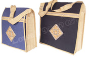 JUTE CANVAS SHOULDER BAG
