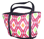 Ikat Print Cotton Canvas Tote Bag
