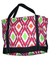 Ikat Print Cotton Canvas Tote Bag