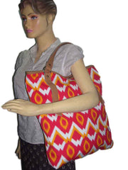Ikat print  Cotton Canvas Bag