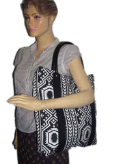 Ikat Print Cotton Canvas Bag