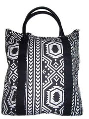 Ikat Print Cotton Canvas Bag