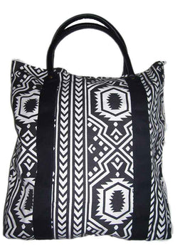 Ikat Print Cotton Canvas Bag