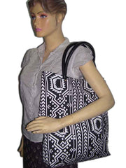 Ikat Print Cotton Canvas Bag