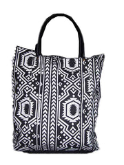 Ikat Print Cotton Canvas Bag