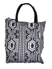 Ikat Print Cotton Canvas Bag