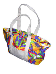 Flower Print Canvas Bag
