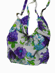 Flower Printed Cotton Banana Style Bag