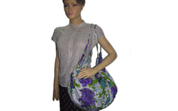 Flower Printed Cotton Banana Style Bag