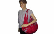 CORAL PRINTED COTTON FOLDABLE BAG