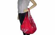 CORAL PRINTED COTTON FOLDABLE BAG