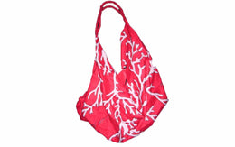 CORAL PRINTED COTTON FOLDABLE BAG