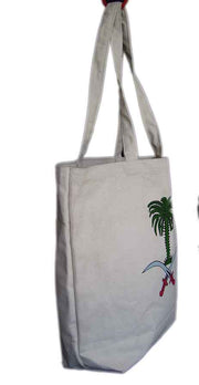 Tree Print Cotton Beach Bag
