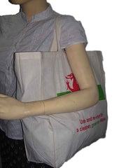 Logo Print Cotton Tote Bag