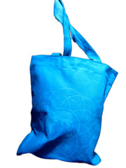 Blue Color Canvas Fabric Printed Tote Bag
