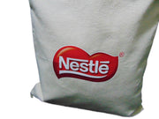 Multicolor print & logo print Canvas Shopping Bag