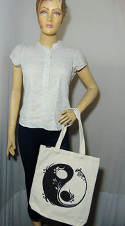 star & fish Print Heavy Canvas Shopping Bag
