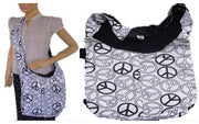PEACE SIGN CANVAS SHOULDER BAG