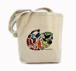Printed Canvas Tote  Bag
