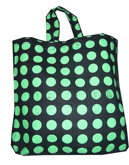 Polka Dot Print Canvas Tote Bag