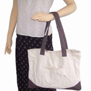 Two Color Canvas Tote Bag