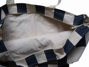 Stripe Design Cotton Canvas Tote Bag