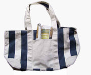 Stripe Design Cotton Canvas Tote Bag