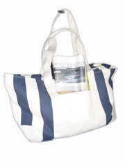 Stripe Design Cotton Canvas Tote Bag