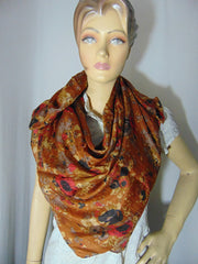 Big flower print Silk scarf