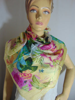 Big flower print Silk scarf