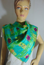 Big flower print Silk scarf
