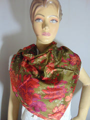 Big flower print Silk scarf