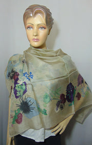 Big flower print Silk scarf