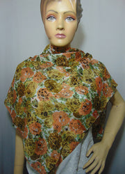 Big flower print Silk scarf