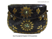 BLACK CHIP MOSAIC METAL CLUTCH BAG/BOX