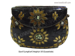 BLACK CHIP MOSAIC METAL CLUTCH BAG/BOX