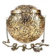 VINTAGE PURSE BRASS WROUGHT WITH SPHERICAL SHAPE BAG