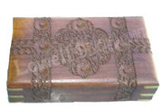 WOODEN  BOX  WITH STRIPE DESIGN CARVING